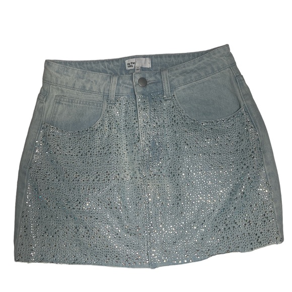 Denim mini skirt w/ bling - Picture 2 of 3